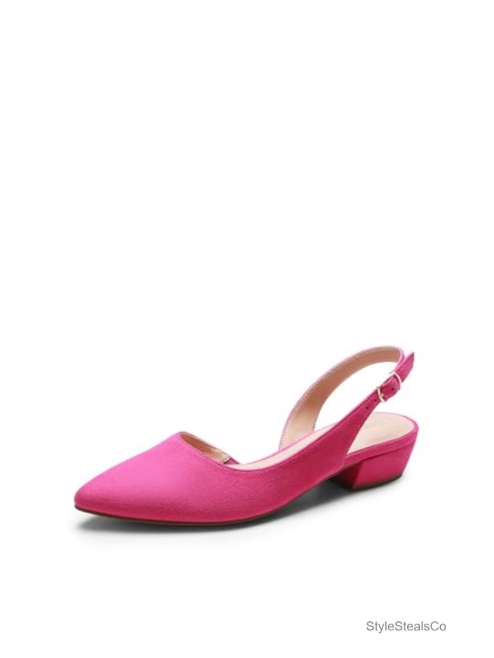 Women's Slingback Pumps Block Heel Pointed Toe Dress Shoes